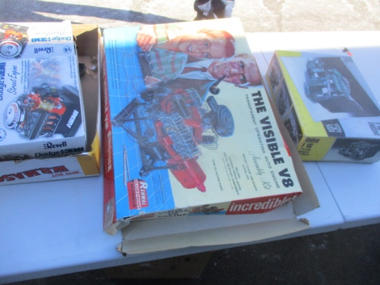 3 1/8 Scale Monogram Model Kits. 1932 Ford Street  Red in Box is Started. The 2 T-Buckets