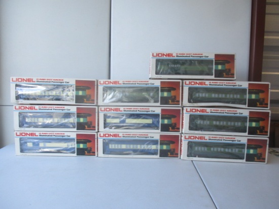 10- Lionel Passenger Cars - Illuminated; O and O27 Gauge (5 Blue Comet Illuminated Passenger Cars, 5