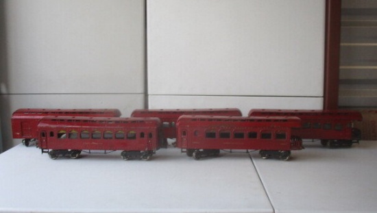 The Ives Railway Lines NYC + H RR Passenger Cars 187-1, 187, 188, 189, 189-1. 17 1/2". Antiques;