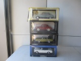 4 Norev Die-Cast Autos; 1:18 Scale. Renault Dauphine, Renault 16 Super, Renault Floride & Peugeot