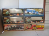 6 Ertl and Ideal Tractor Trailers Diecast Replicas 1:25 Scale. Coca Cola, Budweiser, Great Dane,
