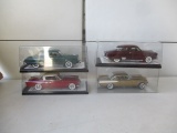 4 Danbury Mint 1:24 Scale Studebakers, 1950 Studebaker Coupe DM and 1951 Commander Coupe