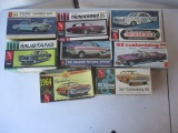8 Built Vintage AMT Ford Kits, Most Unpainted and Built Well. All Appear Complete with Custom