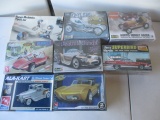 8 Custom and Race Model Kits. All Car Kits Are Sealed. Garage Mechanics Set is Not Sealed but