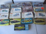 16 - 1/32 Scale Vintage Model Kits by Pryro, Life Like, Revell and Premier.