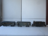 American Flyer Tin Vintage Engine, Post Office Car and Passenger Car. 14 1/2