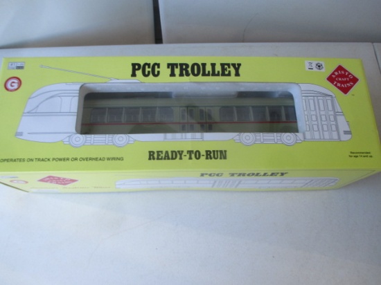 Aristo Craft Trains PCC Trolley-Operates on Track Power or Overhead Wiring #1, 1:29 Scale, Brooklyn