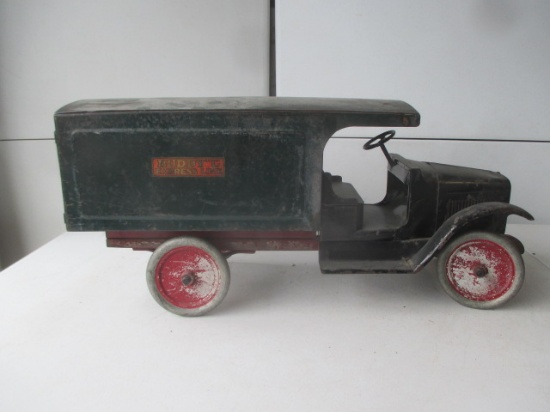 Antique Buddy L Express Line Delivery Truck 24 1/2"