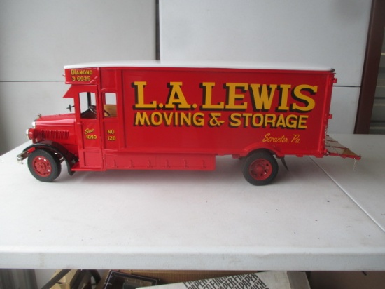 L.A. Lewis Moving & Storage Van, Scranton PA, Retro 123, 27 1/2"