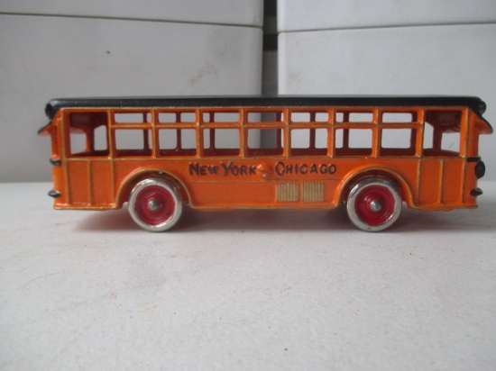 Cast Metal Bus Marked NY - Chicago 10"
