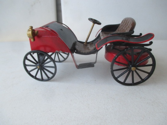 Two Seat Wind Up Turn of the Century Horseless Carriage. Restored Missing Headlamp 8 1/2"