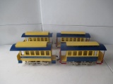 4 Electric Rapid Transit # 1s. 2 are 9 1/2 x 4. 2 1/2 wheel base. 1 Powered, 2 are 10 1/4 x 4 2 3/4