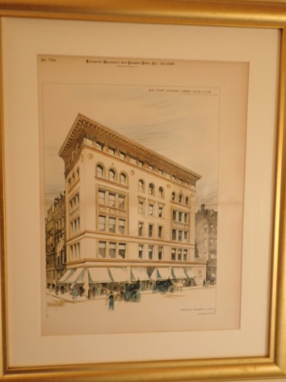 Shreve, Crump & Low Boston American Architecture and Building News 1890 Lithograph Framed