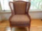 Ethan Allen Upholstered and Cane Pattern Arm Chair