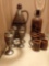 Stoneware Jugs, cups and Pewter