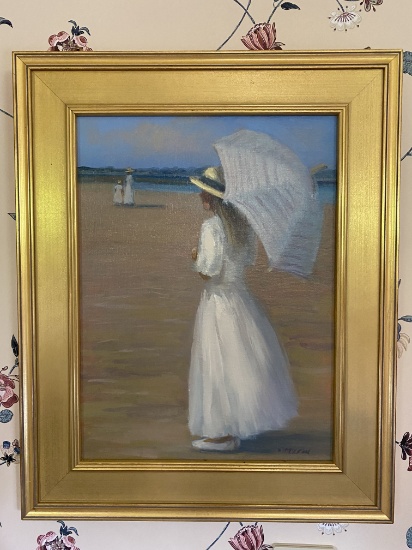 Susan McLean "Emily's Parrasol" Oil on Canvas