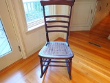 Armless Cane Seat Wood Rocking Chair
