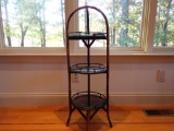 Antique Bamboo 3 Tier Cake/Pie Stand.