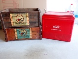 Vintage Coca-Cola Cooler and 2 Cranberry Boxes
