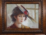 Oil on Canvas of Lady in Hat