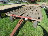 8' X 18' FARM WAGON W/WOOD DECK (DECK IN BAD SHAPE)