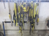 (4) SAFETY HARNESSES AND ASSORTED LANYARDS