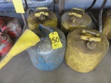 (4) METAL GAS CANS