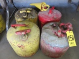 (4) METAL GAS CANS