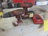 (2) HILTI SFH 18-A ELECTRIC DRILLS WITH (1) BATTERY AND (1) CHARGER