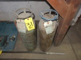 (2) OLD-TIME BRASS FIRE EXTINGUISHERS