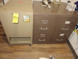 (2) 2-DRAWER LATERAL FILE CABINETS AND FLIP-TOP FILE