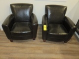 (2) NAUGAHYDE EASY CHAIRS