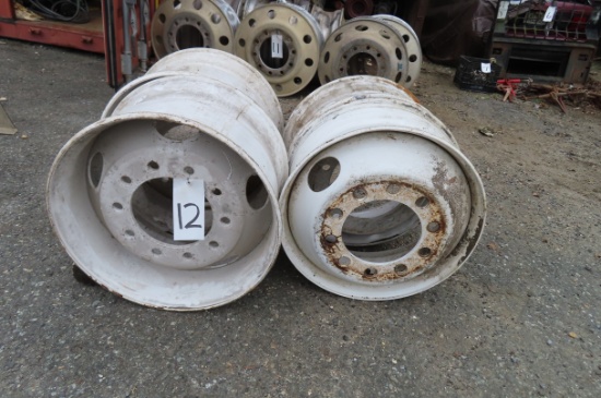 (4) STEEL RIMS, LITTLE OR NO USE