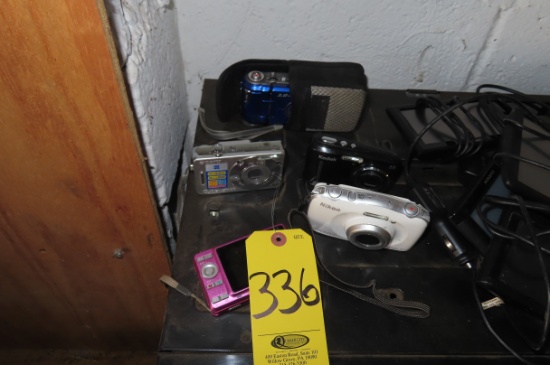 (5) ASST. DIGITAL CAMERAS AND (1) SONY CCD-TRV328 VIDEO HI8 RECORDER