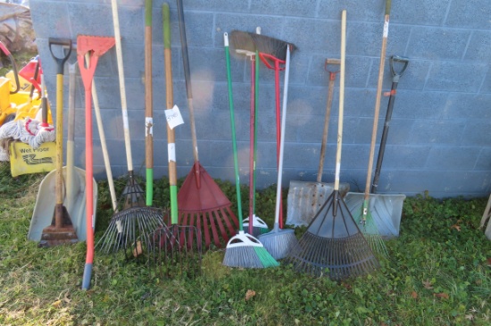 ASST. SHOVELS, RAKES, AND BROOMS