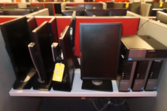 (4) DELL DO7S OPTIPLEX 7020  iCORE 3 PC'S, WINDOWS 10, (8) DELL 19 IN. MONITORS…