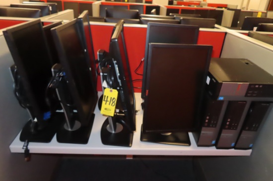 (4) DELL DO7S OPTIPLEX 7020  iCORE 3 PC'S, WINDOWS 10, (8) DELL 19 IN. MONITORS…