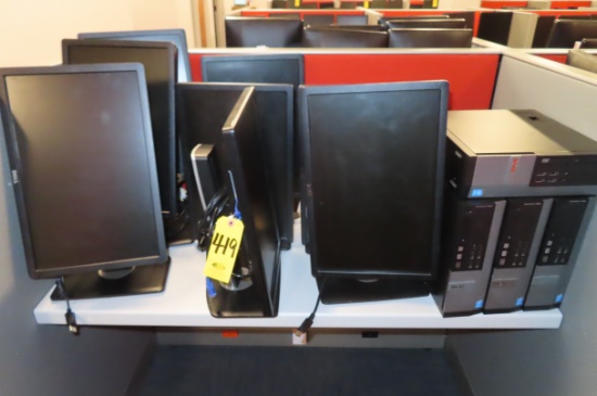 (4) DELL DO7S OPTIPLEX 7020  iCORE 3 PC'S, WINDOWS 10, (8) DELL 19 IN. MONITORS…