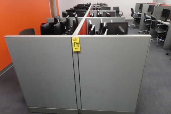 (10) 4 FT. WORK STATIONS WITH ACOUSTICAL PANELS AND CHAIRS