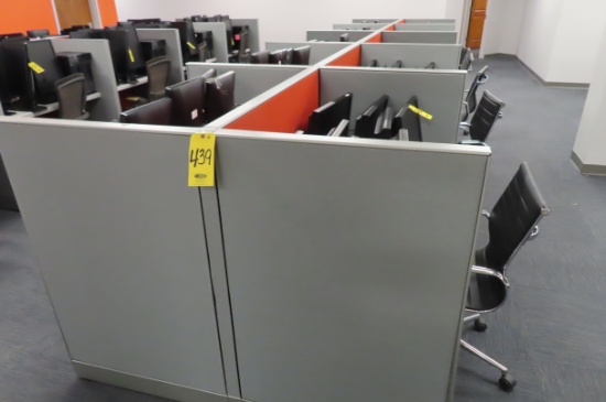 (10) 4 FT. WORK STATIONS WITH ACOUSTICAL PANELS AND CHAIRS