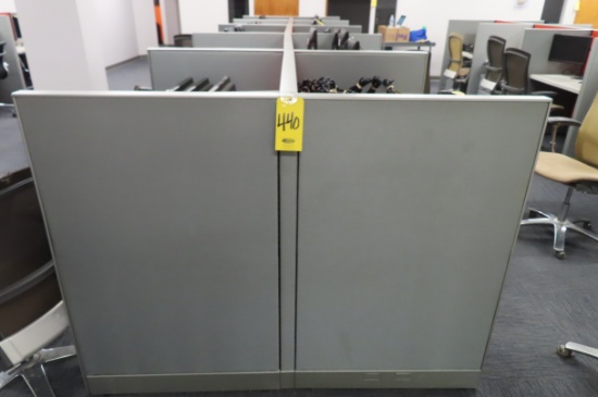 (10) 4 FT. WORK STATIONS WITH ACOUSTICAL PANELS AND CHAIRS