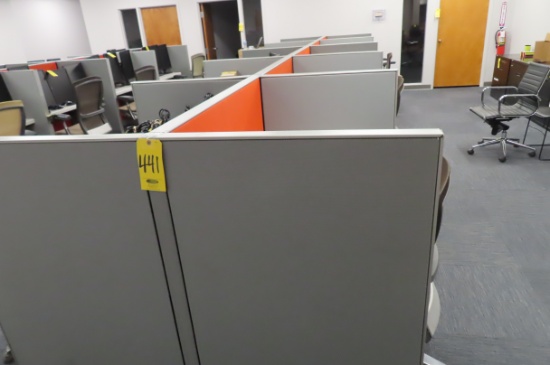 (10) 4 FT. WORK STATIONS WITH ACOUSTICAL PANELS AND CHAIRS