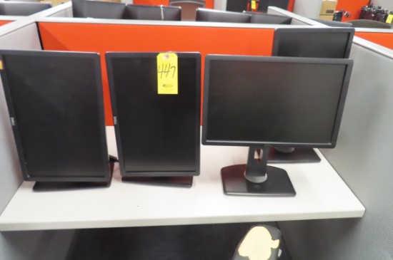 (4) DELL 19 IN. MONITORS WITH ADJUSTABLE BASES