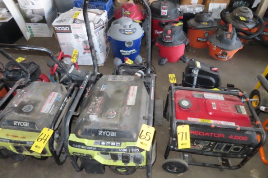 RYOBI 8125 WATT GAS PORTABLE GENERATOR (UNKNOWN CONDITION)