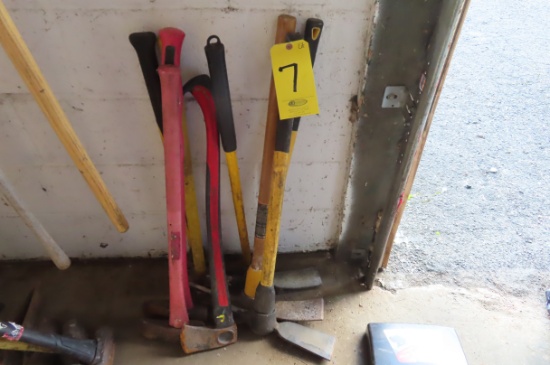 (9) ASST. SLEDGE HAMMERS, PICK AXES AND AXES