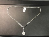 UNUSED 2.30CT DIAMOND 14KT WHITE GOLD NECKLACE