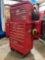 INDUSTRIAL PARTS CABINET / TOOL BOX ON WHEELS WITH CONTENTS , APPROX 30€ W x 18€ L x 60€ T