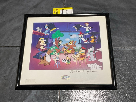 QUIET ON SET SIGNED BY BILL HANNA & JOE BARBERA IN FRAME,  APPROXIMATELY 27€ L X 25€ W 