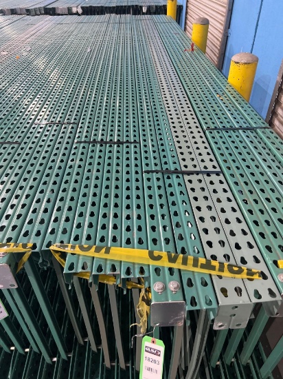 QTY) 8 PALLET RACK UP RIGHTS, 16' 