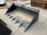UNUSED BUCKET WITH TEETH ATTACHMENT FOR UNIVERSAL SKID STEER, APPROX 72